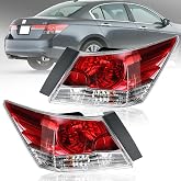 Fit for 2008-2012 Honda Accord Sedan Tail Light Assembly Pair | Brake Lamp Rear Light Replacement Driver Passenger Side 33500TA0A01 33550TA0A01 HO2800172 HO2801172