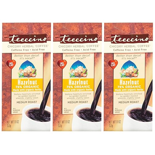 Teeccino Hazelnut Chicory Herbal Coffee Alternative, Caffeine Free