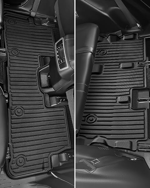 ALL-WEATHER FLOOR MATS & CARGO LINER FOR TOYOTA HIGHLANDER 2014-2019 | ONLY FOR 7-SEAT(CAPTAIN’S CHAIRS) & GAS | FIT FLOOR MATS & CARGO COVER WITH BACKREST COVERS FOR LE PLUS XLE SE LIMITED PLATINUM
