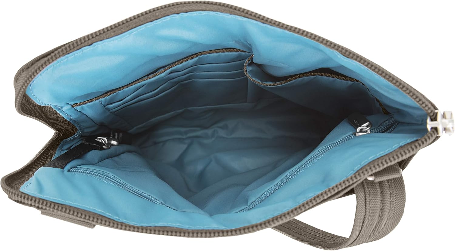 Travelon Anti-Theft Classic Slim Dbl Zip Crossbody Bag, Nutmeg