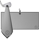 Ghost Golf Magnetic Towel (Caddie) - Premium Ultra-Absorbent Microfiber Golf Towel with Magnet for Golf Carts or Clubs - 18" x 40" Golfing Gear - Waffle Weave Pattern (Grey)