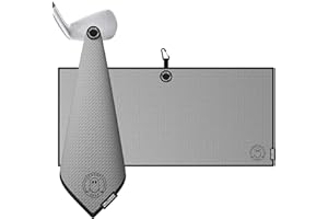 Ghost Golf Magnetic Towel (Caddie) - Premium Ultra-Absorbent Microfiber Golf Towel with Magnet for Golf Carts or Clubs - 18" x 40" Golfing Gear - Waffle Weave Pattern (Grey)