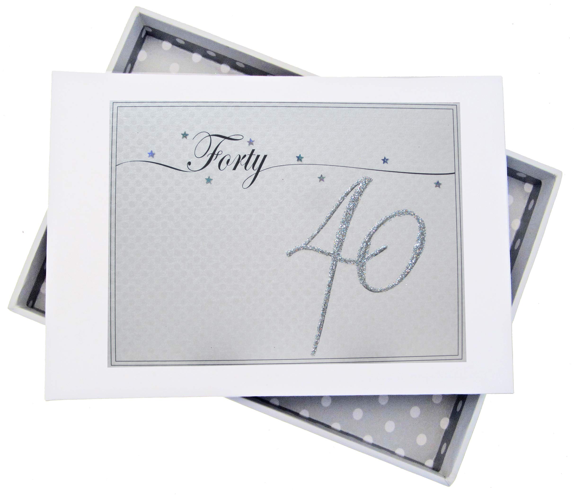 White Cotton Cards LLN40T Mini"Forty Holographic, Sparkly" 40th Birthday Photo Album
