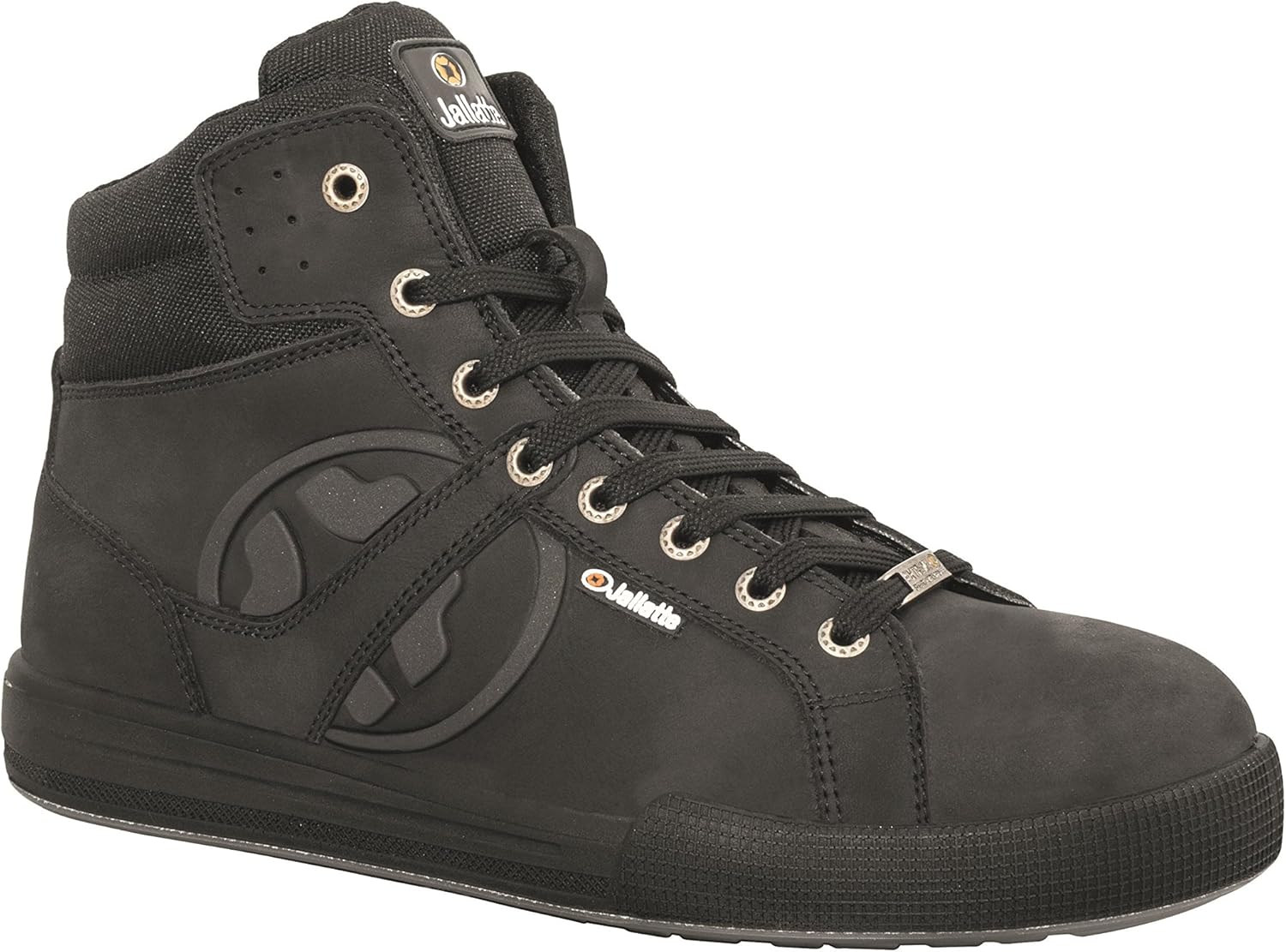 black leather work trainers