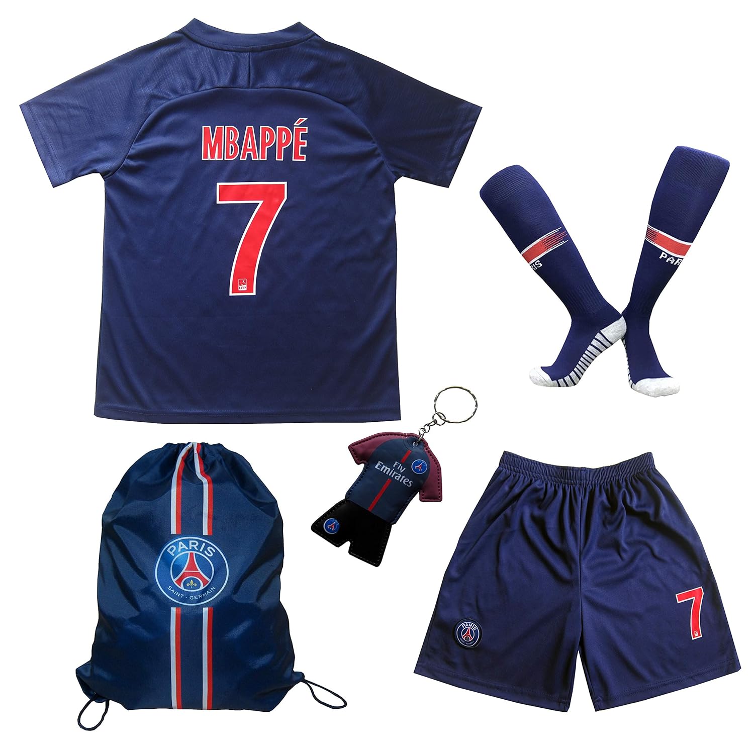 Paris #7 MBAPPE 2019 Home Football Kit with 3 Pieces Gift Set: Amazon.co.uk: Sports & Outdoors