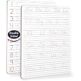 Scribbledo Alphabet Tracing Whiteboard, Dry Erase Lapboard 9x12 | Double Sided, Dotted Guided Letters and Numbers, Reusable Easy Clean Crisp Surface, Homeschool &amp; Classroom Ready Ages 3 to 5