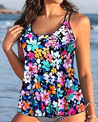 Womens Flowy Tankini Tops Only - Modest Bathing