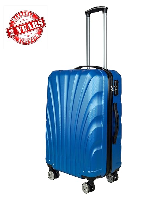 3G Combat 8016 Series Blue ABS 20-inch 4Wheel Hard Sided Luggage Trolley Suitcase