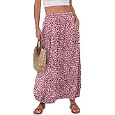 ANRABESS Women's Maxi Skirt Summer Trendy High Waisted Boho Flowy Long Skirts 2026 Spring Fashion Beach Vacation Clothes