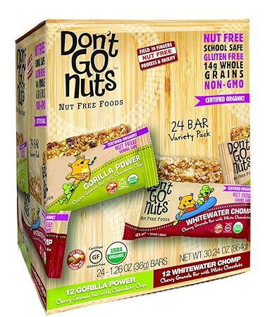 Don't Go Nuts Organic Granola Snack Bars, Variety Pack: Gorilla Power & Whitewater Chomp (Nut-Free)