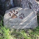 jinhuoba Paw Prints Dog Pet Memorial Stones, Pet Garden Stone Grave Marker for Dog or Cat, Hand-Painted Pet Memorial Gift Loss Gifts Sympathy Gifts for Dogs or Cats Indoor or Outdoor, 11" x 8"