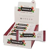 POSSIBLE Snack Bar, Strawberry Beet Almond, 12 Count (Pack of 1) | Provides 10g of Organic Plant-Based Protein, Whole Food Snack to Support a Healthy and Active Lifestyle