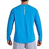 Men's Long Sleeve Sun Protection Swim Shirts UPF 50+ Rash Guard Quick Dry Lightweight Fishing Shirts for Beach Summer