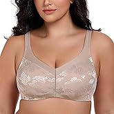 Wingslove Women's Full Coverage Minimizer Bra Wirefree Plus Size Bras Non-Padded Large Busts Comfort Straps Support