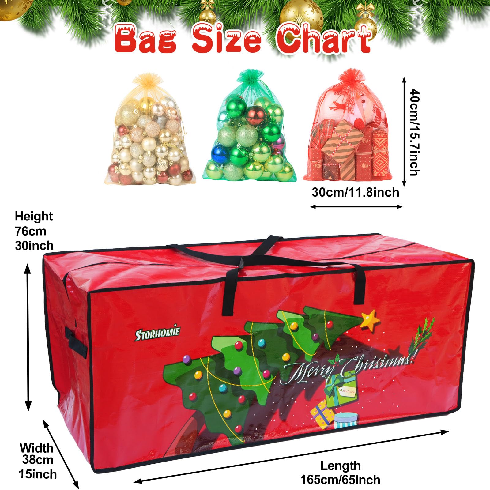 Condition photo showing New/Like New for storhomie christmas tree storage bag 9ft, christmas tree bag,double thickened woven fabric,christmas