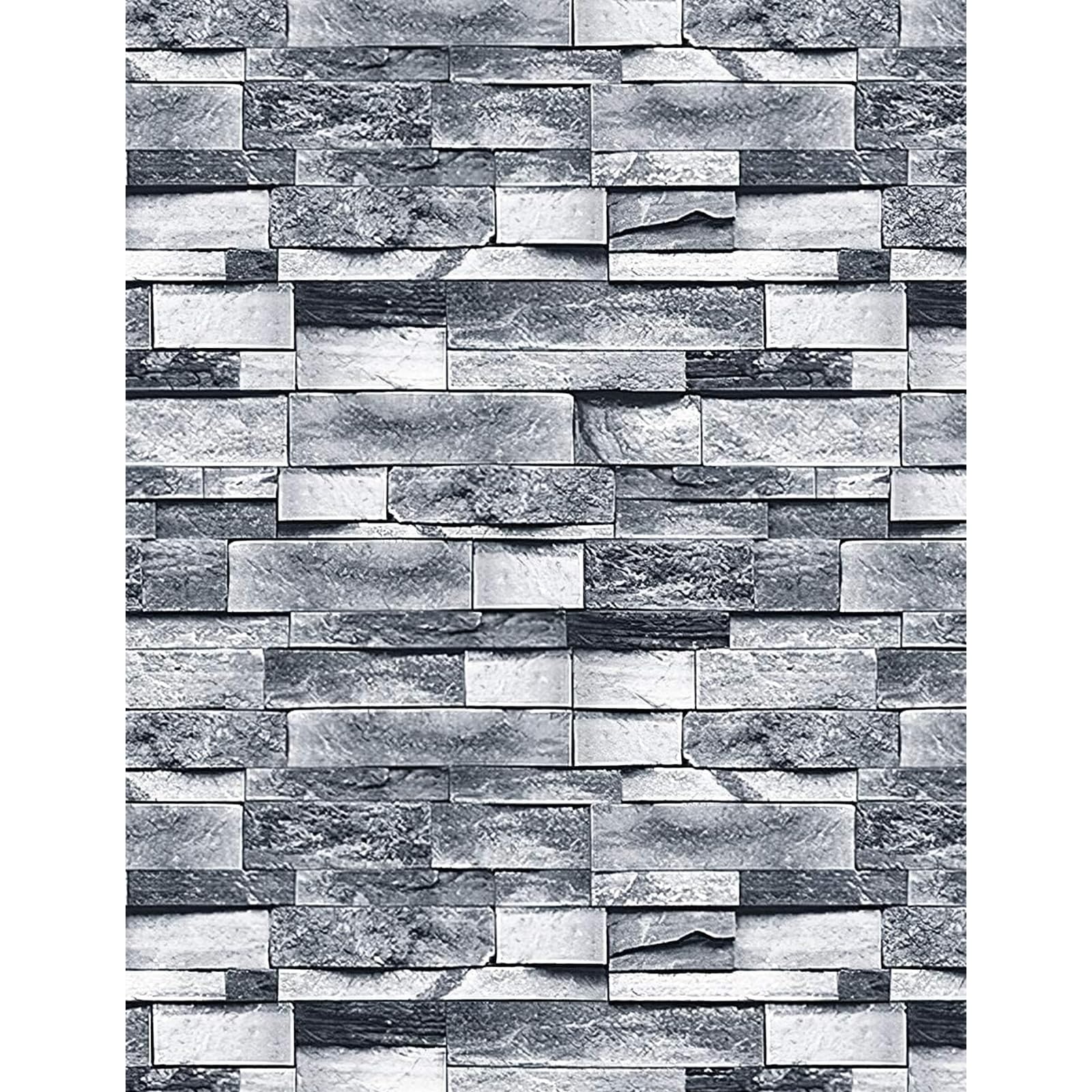 ConCus-T Stick on Wallpaper Brick Effect Grey Wall Stickers 44.8 × 600CM Vinyl Self Adhesive Peel and Stick Wall Paper for Kitchen Bathroom Bedroom