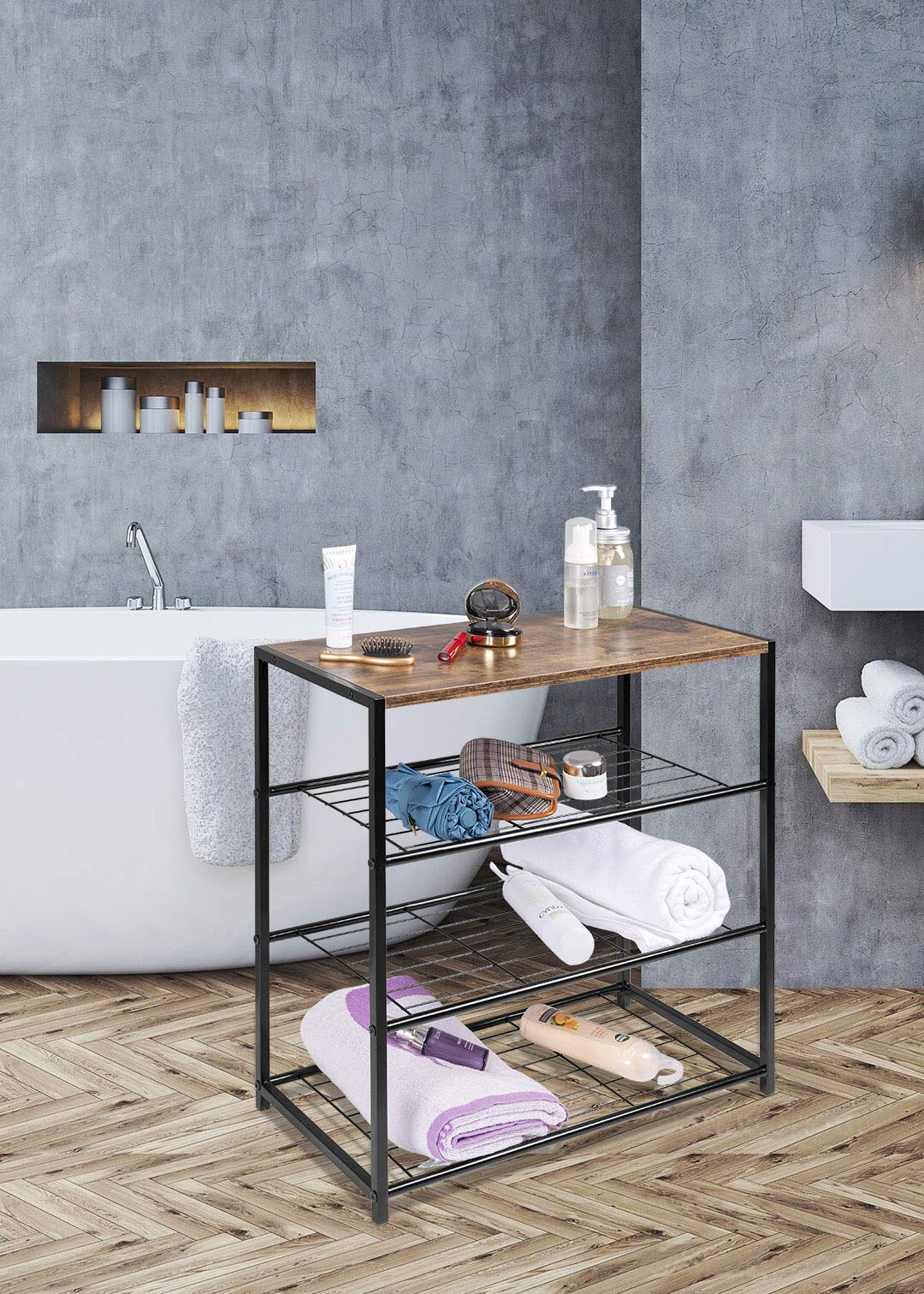 hoobro shoe rack on Hoobro 4 Tier Shoe Rack Well Ventilated Industrial Shoe Storage Organiser With 3 Metal Mesh Shelves Shoe Shelf For Entryway Hallway Closet Bedroom Easy Assembly Ebf04xj01 Buy Online In India At Desertcart In Productid