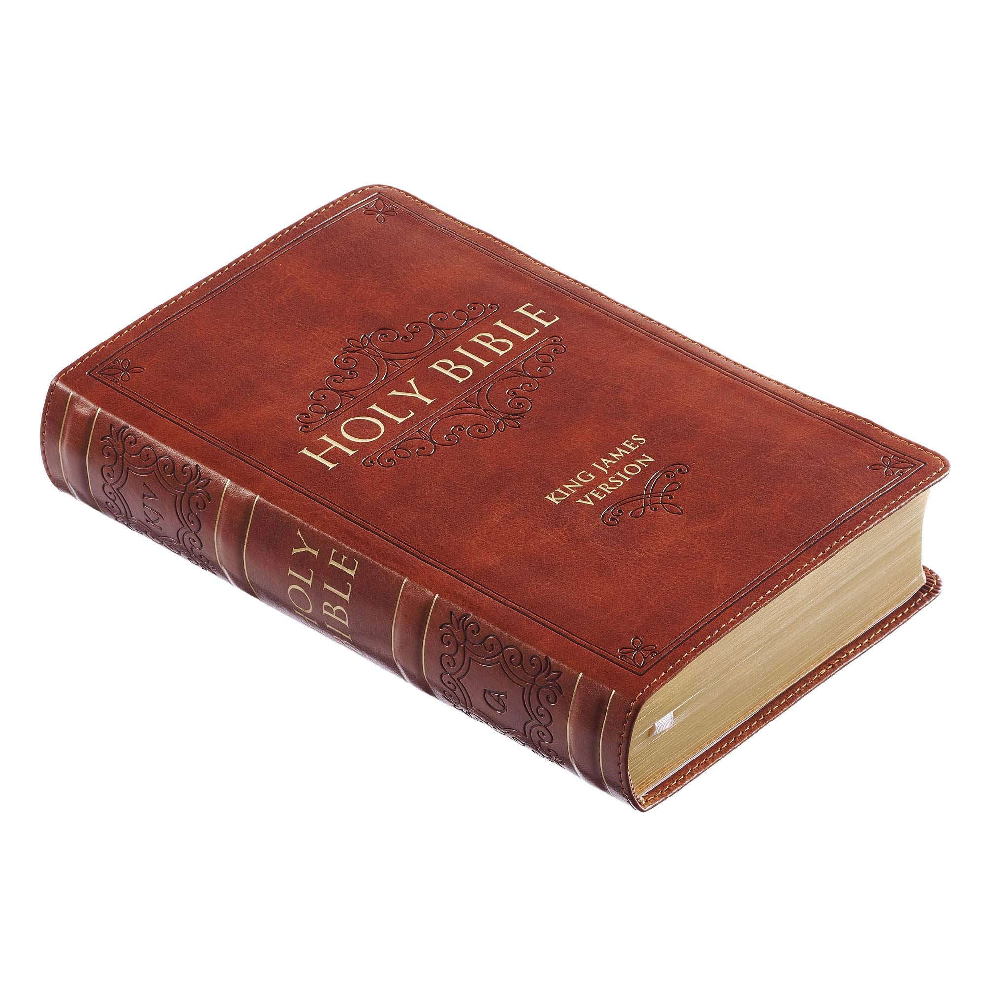 KJV Holy Bible, Giant Print Standard Size Faux Leather Red Letter Edition - Ribbon Marker, King James Version, Saddle Tan (KJV Standard GP Editions) KJV Holy Bible, Giant Print Standard Size Faux Leather Red Letter Edition - Ribbon Marker, King James Version, Saddle Tan (KJV Standard GP Editions) Imitation Leather