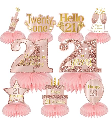 Roségold 21 Konfetti Set – 200 Stück, Mit Zahlen Und Glitzer, Für Geburtstags- & Jubiläumsdeko