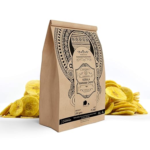 Looms & Weaves - Kerala Banana Chips -250 Gm (Fresh Homemade Chips Made From Organic Banana )