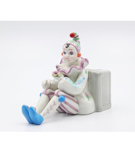 Cevik Clown Figurine USED ピエロ陶器人形置物 磁器のピエロ人形,アンティークスタイル,パーティーアクセサリー