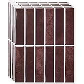 Art3d Subway Peel and Stick Backsplash, 10-Pack, 11.4 x 9 in, Dark Burgundy | Enhanced Thickness, Superior Adhesion, Effortless Installation, for Home Decor, Kitchen Countertop, Ideal for Home Renovators