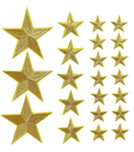 White Star Applique Iron-On Patches – 2.25 Inch, 3-Pack For Clothing, Bags, & Crafts