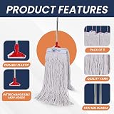 Abbey Heavy Duty Kentucky Mop 450g 5 Heads Color Coded Holder Commercial view 3