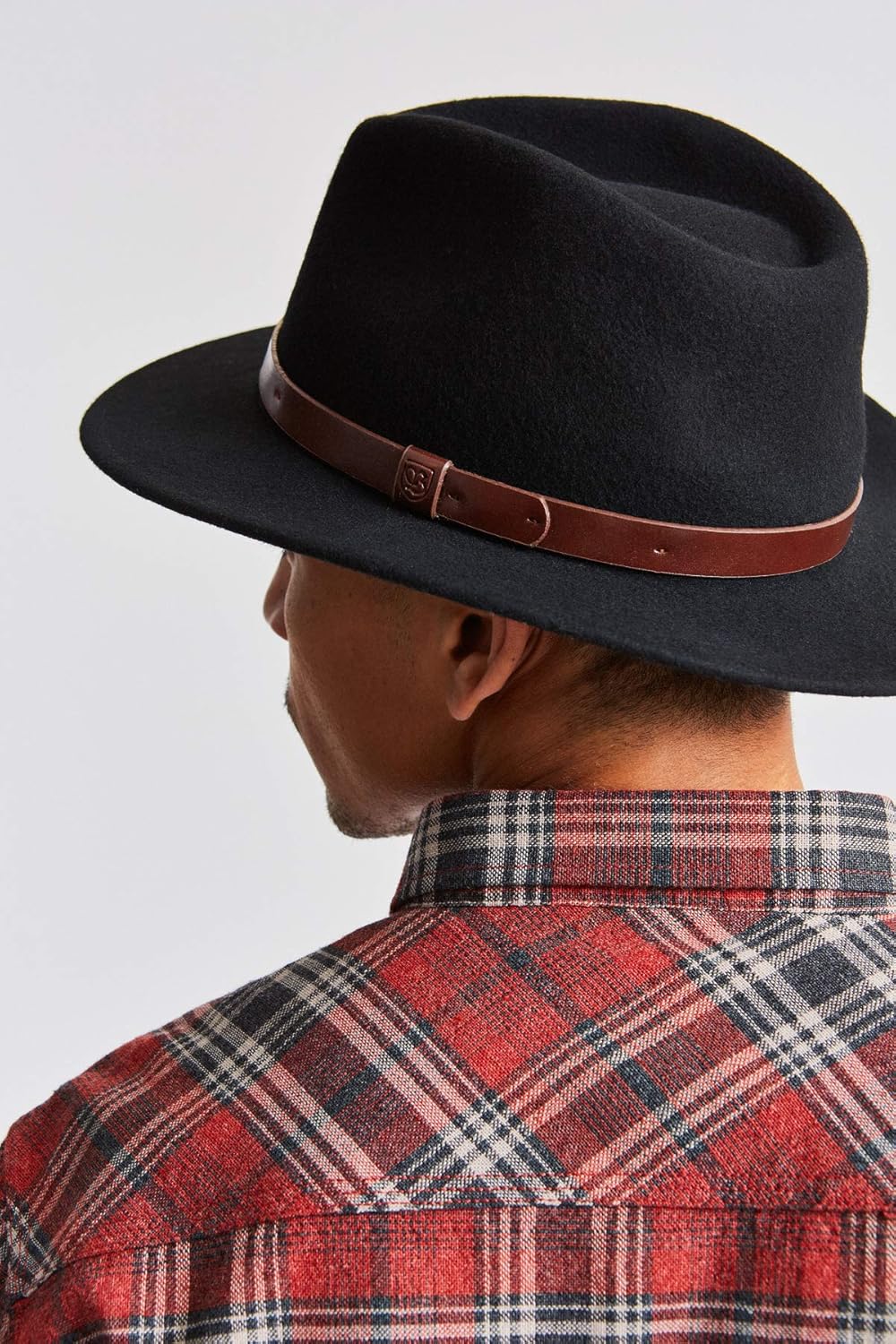 Brixton Men's Messer Medium Brim Felt Fedora Hat: Clothing