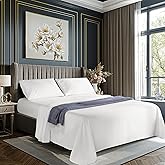 REDASW 100% Cotton Sheets 1000 Thread Count Sheets Set King Size,Bed Sheet 4 Piece Sets,16 inches Deep Pocket (White, King)