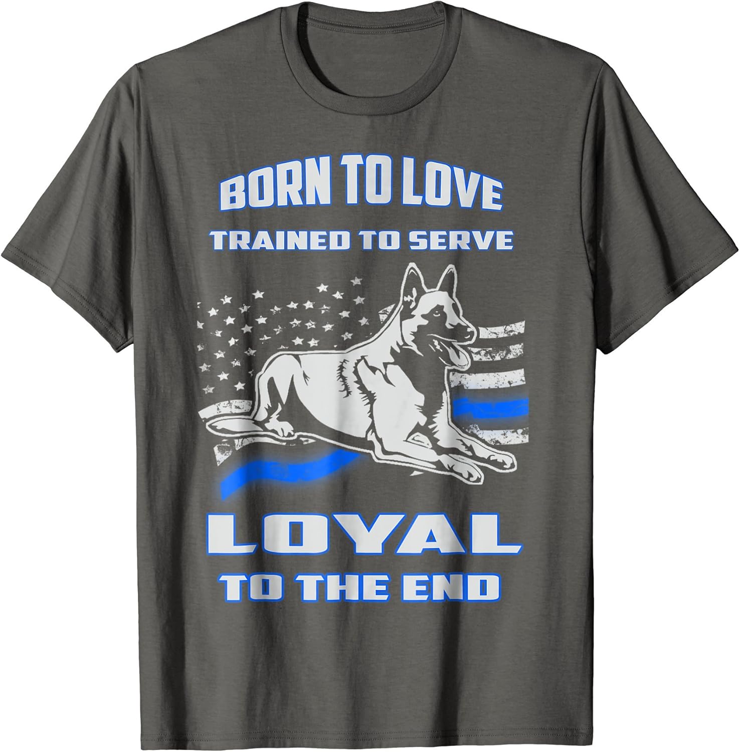 Amazon.com: Police/Military K9 Malinois Blue Line Flag Shirt K9 Shirt: Clothing