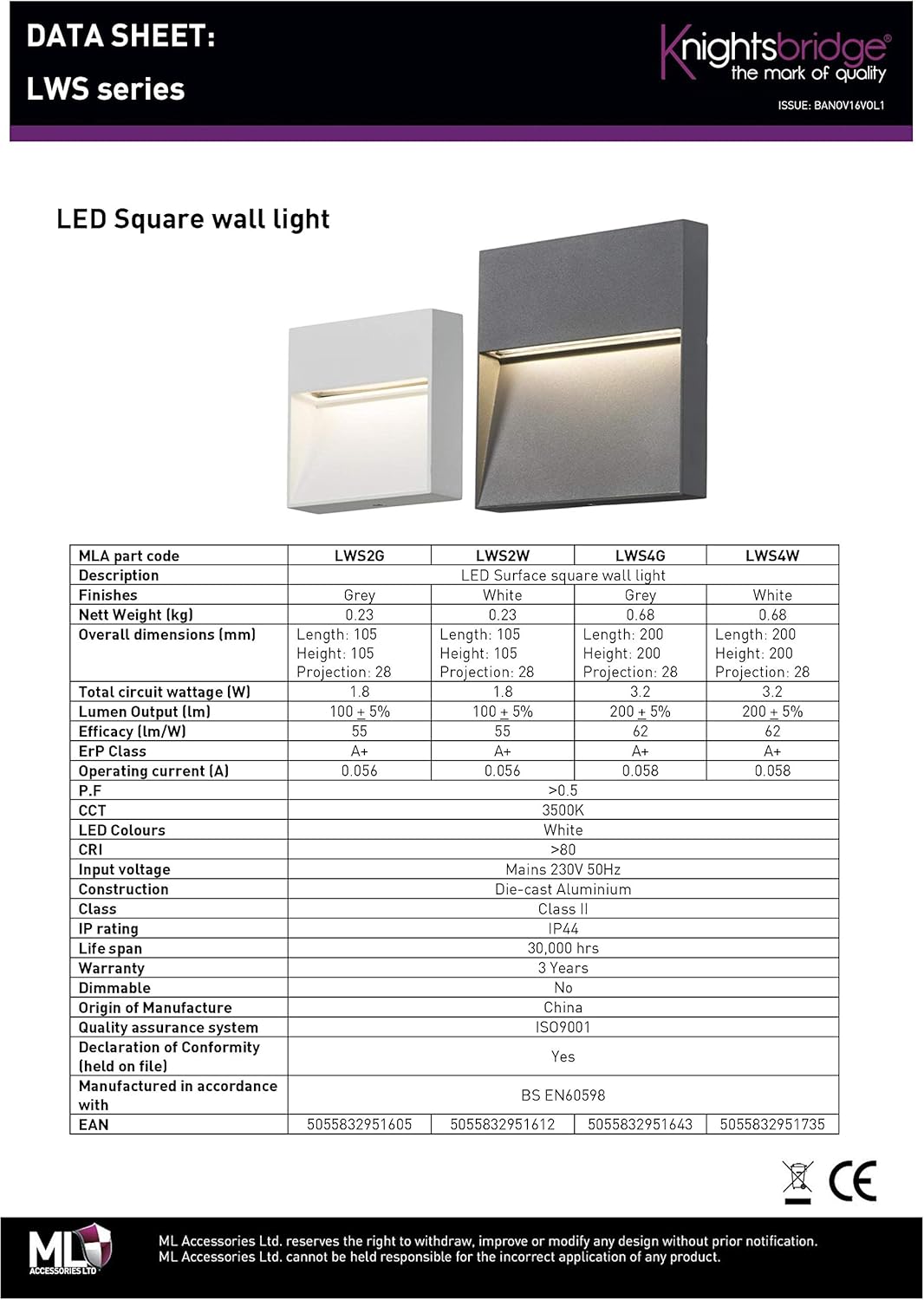 Knightsbridge Guide Light, Die Cast Aluminium, 2 W, White - Image 5