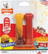 Nylabone Extreme Tough Dog Chew Toy Small 2-Piece Cheeseburger Apple Flavor view 1