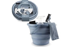 SIMPLEMADE Collapsible Bucket Cleaning Set - Includes 2 Foldable Buckets, Spray Bottle, Rag, Scrubbing Brush and Sponge - Holds Up to 10 liters, Easy Storage, All-Purpose Cleaning Solution
