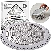 Shower Drain Hair Catcher – Ultra ShowerRing 5" Drain Cover for Flat & Domed Floors | Stainless Steel Hair Trap with Silicone