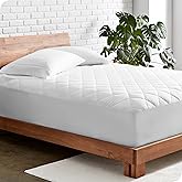 Bare Home Twin XL Quilted Mattress Pad - Twin Extra Long - Soft Mattress Topper - College Dorm Room Essentials - Easily Washable & Comfortable - Fitted Cover - Up to 15 Inches Deep (Twin XL, White)