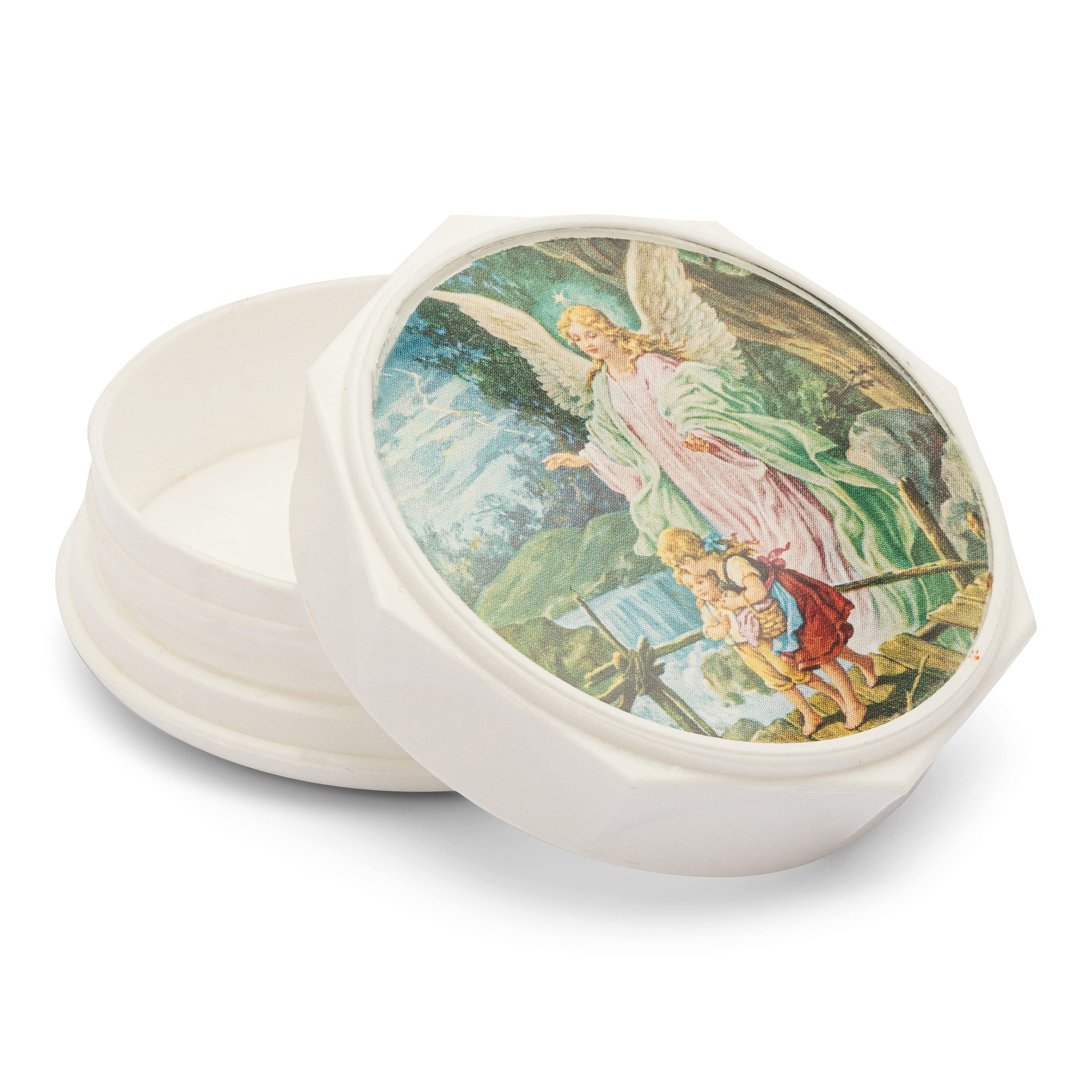 NKlaus 5,5cm Two motives rosary tin guardian angel - chalice Schtz box plastic 2548