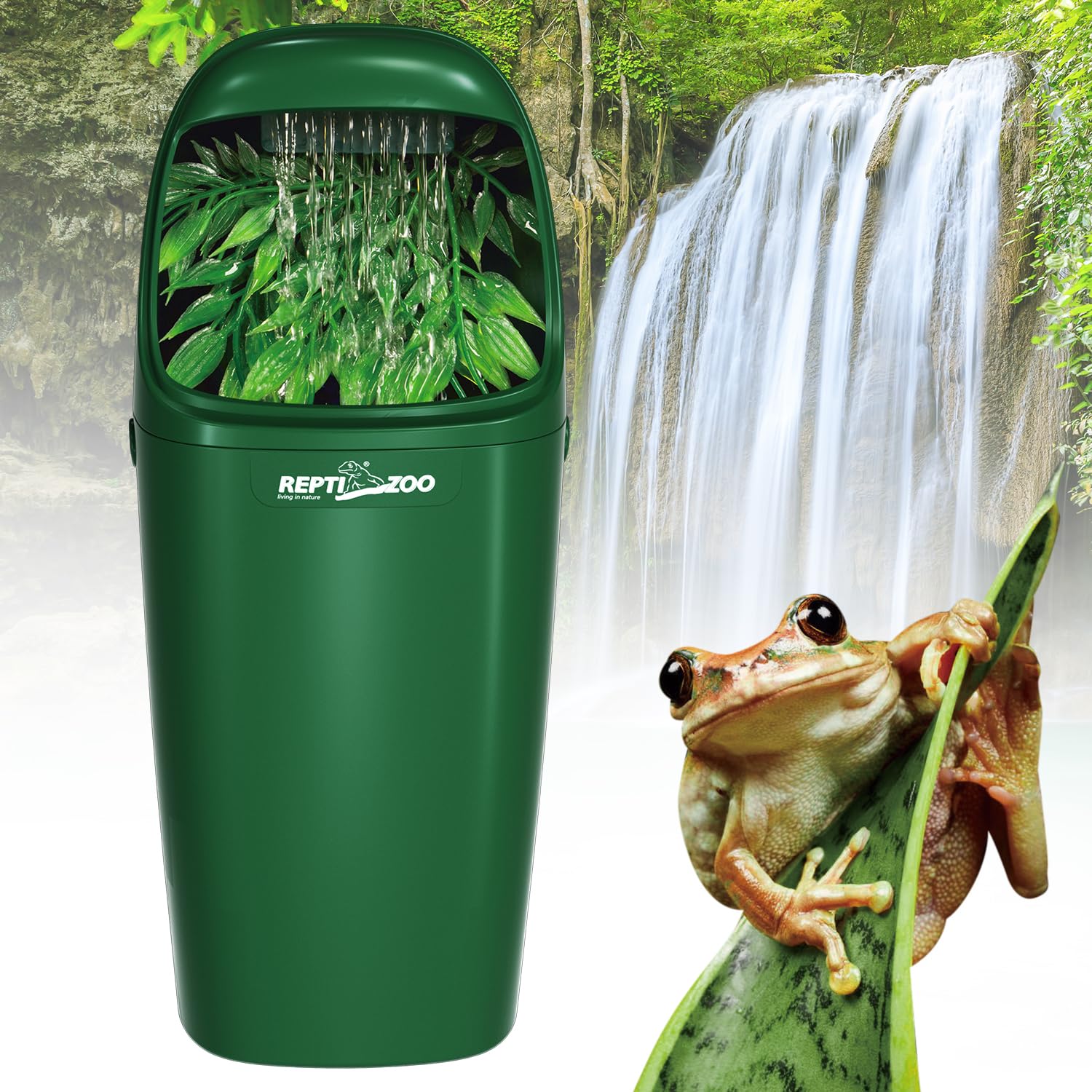 Photo 1 of REPTIZOO Reptile Waterfall Automatic Reptile Drinking Fountain Water Dispenser, Chameleon Water Fountain Water Dripper for Bearded Dragon Iguana Frog Gecko