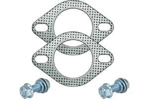 SHINTONES 2 PCS 2.36 inch 2-Bolt 2.36 Inch Exhaust Flange Gasket Turbo/Manifold/Header Down/Dump Pipe Flange, High Temperature Graphite for Headers, Catback, Axleback, MLSG High Temp Exhaust Gasket