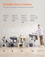 Feandrea Cat Tree Tower 101 cm XL Smoky Grey PCT614G01 20 kg view 7
