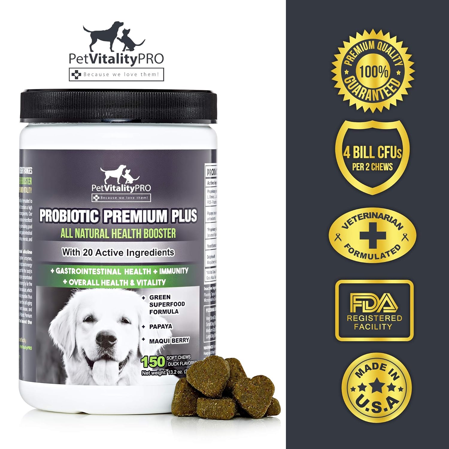 PetVitalityPRO Probiotics for Dogs with Natural Digestive Enzymes 4