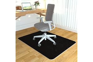 Office Chair Mat for Hardwood Floor, Aporana 36" × 47" Gaming Rolling Floor Mat, Under Desk Low-Pile Rug, Large Anti-Slip Multi-Purpose Hard Black