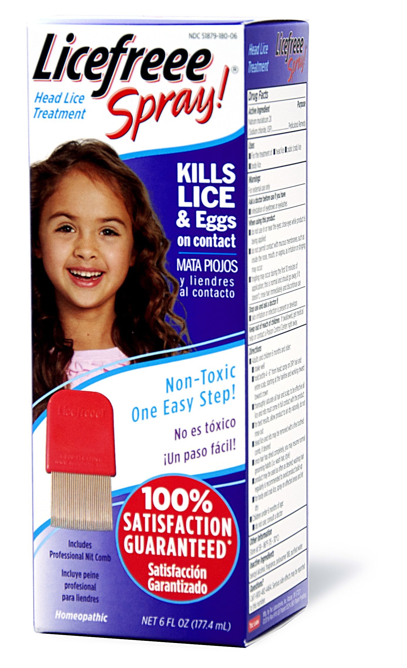 Licefreee Spray Head Lice Treatment Kills Lice+Eggs on Contact Includes