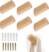 Bansusu 6 Pcs Wooden Coat Hooks Hangers for Clothes Scarves Towel 15 kg view 1