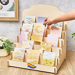 Barydat Tiered Greeting Card Display Stand Wooden