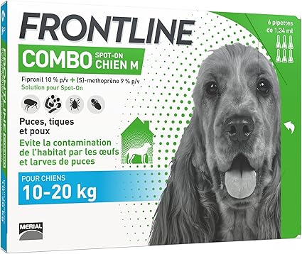 Frontline Combo Chien Anti Puces Et Anti Tiques Pour Chien 10 20kg 6 Pipettes