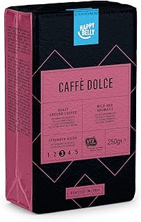 Amazon-Marke: Happy Belly Gemahlener Röstkaffee "Caffè Dolce" (4 x 250g)