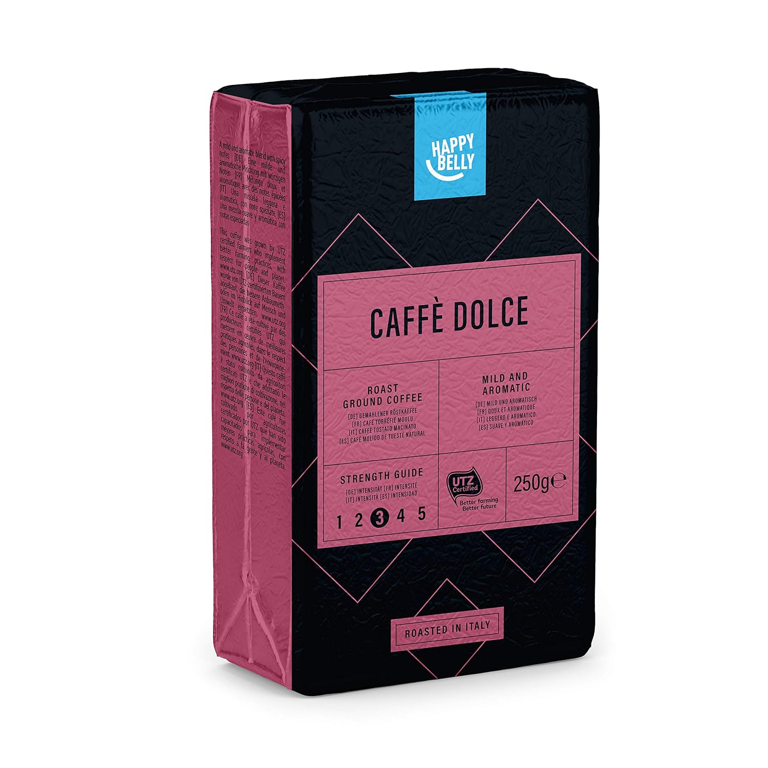 Amazon Brand Happy Belly Ground Coffee "Caffè Dolce" (4 x 250g