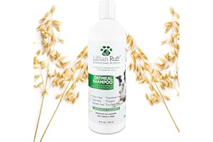 Lillian Ruff Calming Oatmeal Pet Shampoo for Dry Skin & Itch Relief with Aloe & Hydrating Essential Oils - Replenish Moisture & Deodorize - Tearless Dog Shampoo for Normal/Sensitive Skin (16oz)