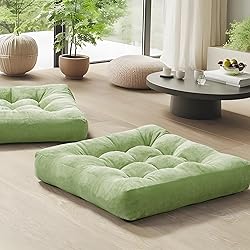 Meditation Floor Pillow Set of 2, Square Large